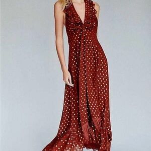 Women’s size 4 Free People Jill M. Limited Edition brown/gold maxi dress
